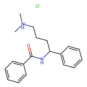 Benzamide, N-(alpha-(3-(dimethylamino)propyl)benzyl)-, hydrochloride structure