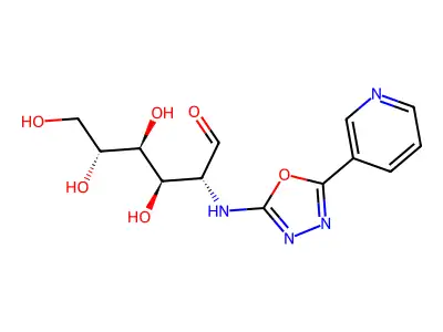 D-Glucose, 2-deoxy-2-((5-(3-pyridinyl)-1,3,4-oxadiazol-2-yl)amino)- structure