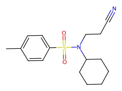 N-(2-cyanoethyl)-N-cyclohexyl-4-methylbenzenesulfonamide structure