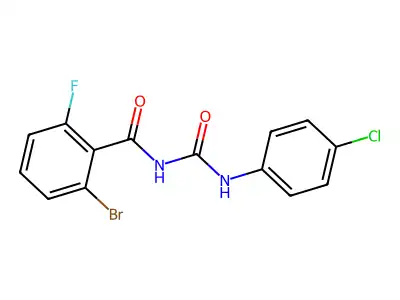 Benzamide, 2-bromo-N-(((4-chlorophenyl)amino)carbonyl)-6-fluoro- structure