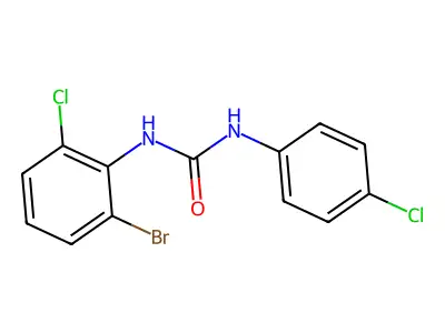 2-Bromo-6-chloro-N-(((4-chlorophenyl)amino)carbonyl)benzenamine structure