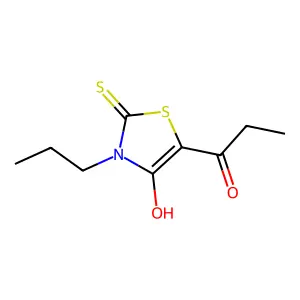 (5Z)-5-(1-hydroxypropylidene)-3-propyl-2-sulfanylidene-1,3-thiazolidin-4-one structure