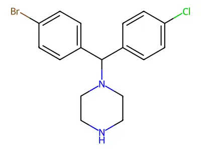 1-[(4-Bromophenyl)(4-chlorophenyl)methyl]piperazine structure
