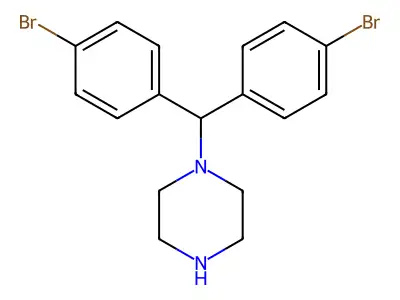 1-[Bis(4-bromophenyl)methyl]piperazine structure