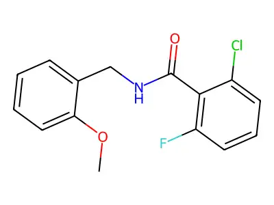 2-chloro-6-fluoro-N-[(2-methoxyphenyl)methyl]benzamide structure