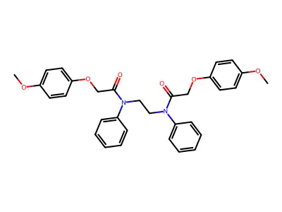 N,N'-ethane-1,2-diylbis[2-(4-methoxyphenoxy)-N-phenylacetamide] structure