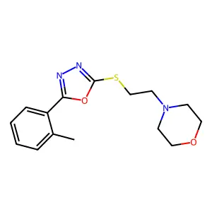 4-[2-[[5-(2-Methylphenyl)-1,3,4-oxadiazol-2-yl]sulfanyl]ethyl]morpholine structure