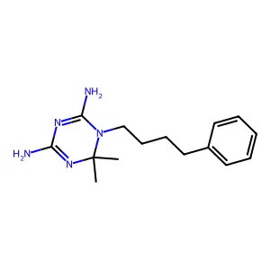 1,3,5-Triazine-2,4-diamine, 1,6-dihydro-6,6-dimethyl-1-(4-phenylbutyl)- structure