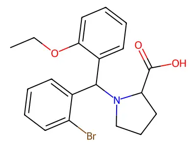 1-[(2-bromophenyl)-(2-ethoxyphenyl)methyl]pyrrolidine-2-carboxylic Acid structure