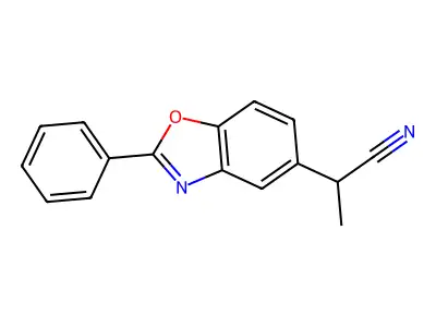 5-Benzoxazoleacetonitrile, alpha-methyl-2-phenyl- structure