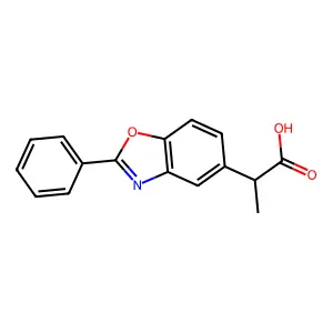 2-(2-苯基-1,3-苯并恶唑-5-基)丙酸 structure