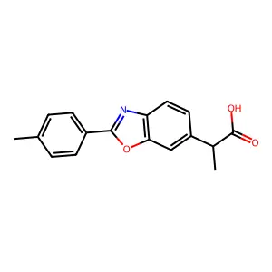 6-Benzoxazoleacetic acid, alpha-methyl-2-(p-tolyl)- structure