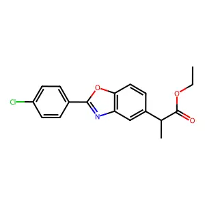 5-Benzoxazoleacetic acid, 2-(4-chlorophenyl)-alpha-methyl-, ethyl ester structure