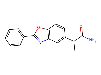 5-Benzoxazoleacetamide, alpha-methyl-2-phenyl- structure