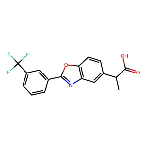 5-Benzoxazoleacetic acid, alpha-methyl-2-(alpha,alpha,alpha-trifluoro-m-tolyl)- structure