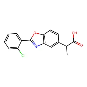 5-Benzoxazoleacetic acid, 2-(2-chlorophenyl)-alpha-methyl- structure