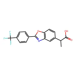 5-Benzoxazoleacetic acid, alpha-methyl-2-(alpha,alpha,alpha-trifluoro-p-tolyl)- structure