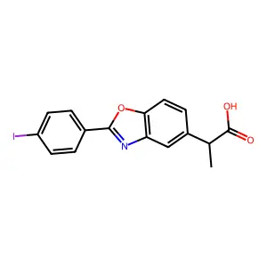 5-Benzoxazoleacetic acid, 2-(4-iodophenyl)-alpha-methyl- structure