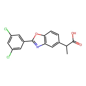 5-Benzoxazoleacetic acid, 2-(3,5-dichlorophenyl)-alpha-methyl- structure