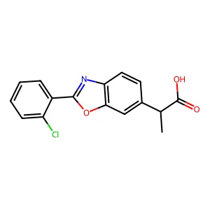 6-Benzoxazoleacetic acid, 2-(o-chlorophenyl)-alpha-methyl- structure