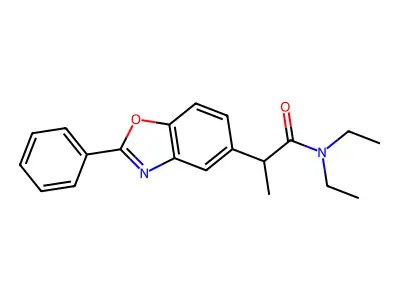 N,N-Diethyl-2-(2-phenyl-1,3-benzoxazol-5-yl)propanamide structure