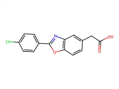 5-Benzoxazoleacetic acid, 2-(4-chlorophenyl)- structure