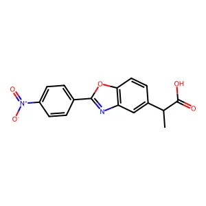 5-Benzoxazoleacetic acid, alpha-methyl-2-(4-nitrophenyl)- structure