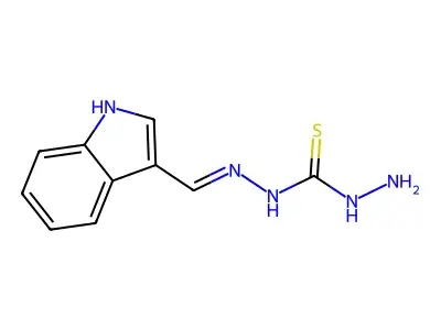 1-amino-3-(1H-indol-3-ylmethylideneamino)thiourea structure
