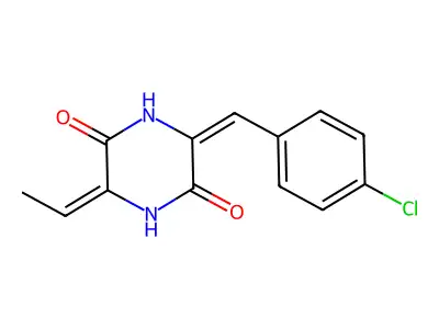 3-[(4-Chlorophenyl)methylidene]-6-ethylidenepiperazine-2,5-dione structure