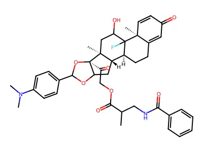 Triamcinolone aminobenzal benzamidoisobutyrate structure