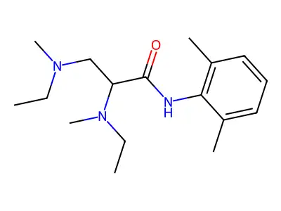Propanamide, 2,3-bis(ethylmethylamino)-N-(2,6-dimethylphenyl)- structure