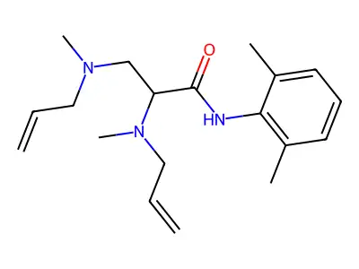 2',6'-Propionoxylidide, 2,3-bis(allylmethylamino)- structure