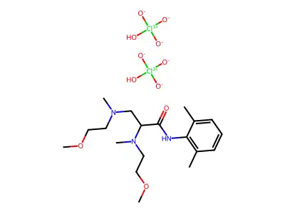 2,3-Bis((2-methoxyethyl)methylamino)-N-(2,6-dimethylphenyl)propanamide diperchlorate structure