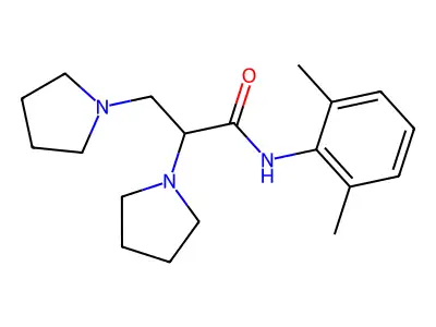 N-(2,6-Dimethylphenyl)-2,3-di(pyrrolidin-1-yl)propanimidic acid structure