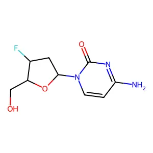 Cytosine,3'-dideoxy-3'-fluoro-beta-D-glycero-pentofuranosyl)- structure
