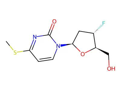 2',3'-Dideoxy-3'-fluoro-4-S-methyl-4-thiouridine structure