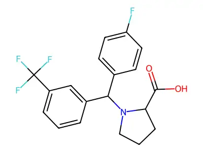 1-[(4-fluorophenyl)-[3-(trifluoromethyl)phenyl]methyl]pyrrolidine-2-carboxylic Acid structure