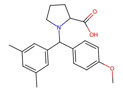 1-[(3,5-dimethylphenyl)-(4-methoxyphenyl)methyl]pyrrolidine-2-carboxylic Acid structure