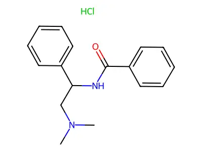 Benzamide, N-(alpha-((dimethylamino)methyl)benzyl)-, hydrochloride structure