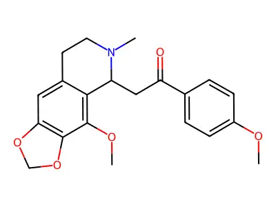 2-(4-methoxy-6-methyl-5,6,7,8-tetrahydro-[1,3]dioxolo[4,5-g]isoquinolin-5-yl)-1-(4-methoxyphenyl)ethanone structure