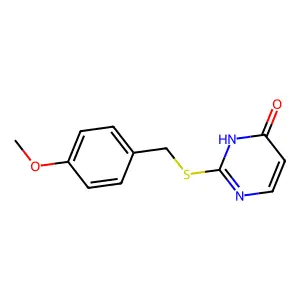 2-(4-methoxy-benzylsulfanyl)-3H-pyrimidin-4-one structure