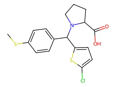1-[(5-chlorothiophen-2-yl)-(4-methylsulfanylphenyl)methyl]pyrrolidine-2-carboxylic Acid structure