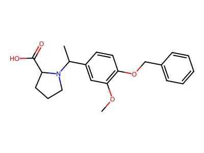 1-{1-[4-(Benzyloxy)-3-methoxyphenyl]ethyl}proline structure