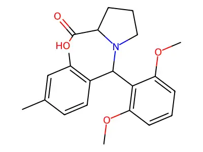 1-[(2,6-dimethoxyphenyl)-(2,4-dimethylphenyl)methyl]pyrrolidine-2-carboxylic Acid structure