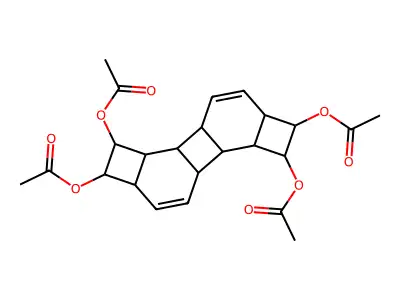 1,2,2a,4a,4b,4c,5,6,6a,8a,8b,8c-Dodecahydrodicyclobuta[a,g]biphenylene-1,2,5,6-tetrayl tetraacetate structure