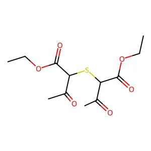 Diethyl 2,2'-sulfanediylbis(3-oxobutanoate) structure