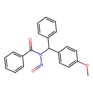 N-[(4-methoxyphenyl)-phenylmethyl]-N-nitrosobenzamide structure