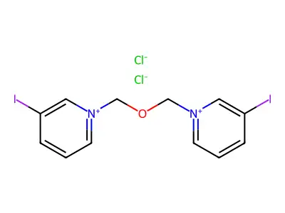 Pyridinium, 1,1'-(oxydimethylene)bis(3-iodo-, dichloride structure