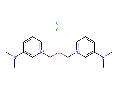 Pyridinium, 1,1'-(oxydimethylene)bis(3-(dimethylamino)-, dichloride structure