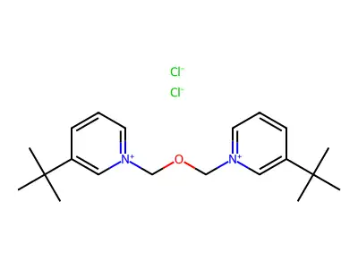 Pyridinium, 1,1'-(oxydimethylene)bis(3-tert-butyl-, dichloride structure